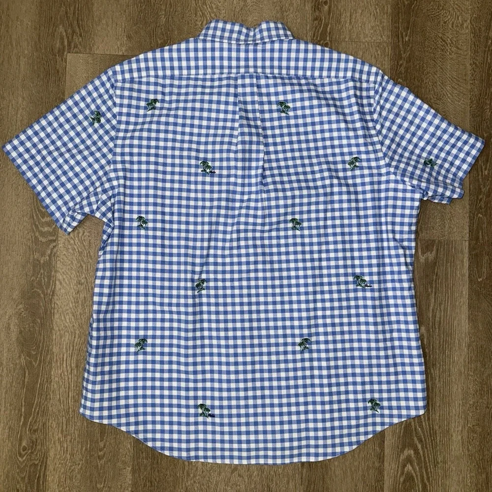 NWT Polo Ralph Lauren Short Sleeve Oxford Men's XL Blue‎ White Check Palm Trees